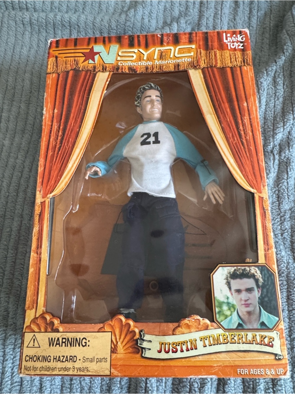 NSYNC Justin Timberlake Collectible Doll - Teal & White Top, Black Pants